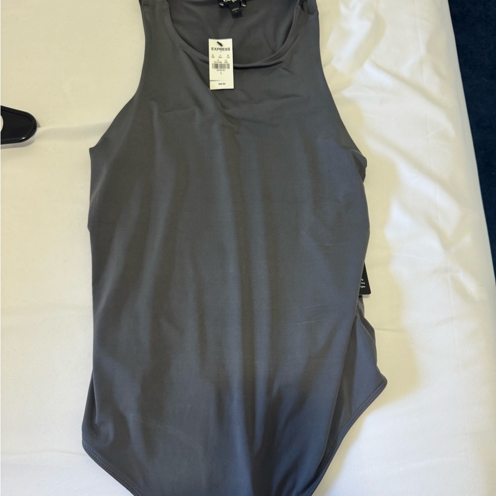 Express Charcoal Sleeveless Bodysuit